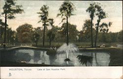 Lake at Sam Houston Park Texas Postcard Postcard Postcard