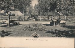 Scene in City Park Postcard