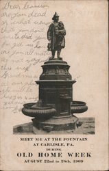 Meet Me at the Fountain During Old Home Week, 1909 Carlisle, PA Postcard Postcard Postcard