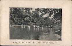Boats on Lake Lenape Postcard