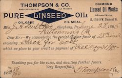 Thompson & Co. Linseed Oil Postcard