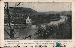 The Electric Power House and Delaware River Postcard