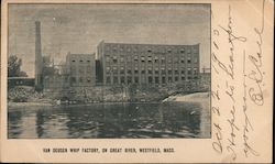 Van Deusen Whip Factory on Great River Postcard