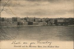 Haverhill and the Merrimac River, from Bradford Shore Postcard