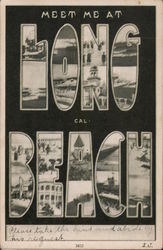 Meet Me At Long Beach, Cal. Postcard