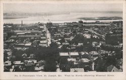 Panorama, West by North - Showing Missouri River St. Joseph, MO Postcard Postcard Postcard