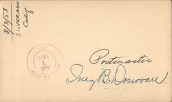 To Postmaster Silverado, CA Postal History Postcard Postcard Postcard