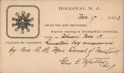 Rockaway Council Meeting New Jersey Postcard Postcard Postcard