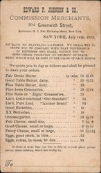 Edward P. Johnson & Co. Commission Merchants 304 Greenwich St. New York City, NY Postal Cards & Correspondence Postcard Postcard Postcard