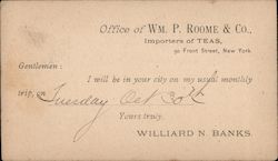 Office of Wm. P. Roome & Co., Importers of Teas Postcard