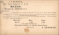J. Laukota Beans Postcard