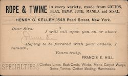 Henry C. Kelley Rope & Twine Postcard