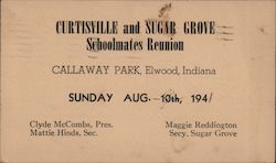 Curtisville and Sugar Grove Schoolmates Reunion Postcard