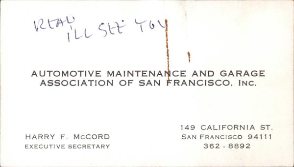Automotive Maintenance and Garage Association of San Francisco California