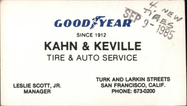 Kahn & Keville Tire & Auto Service San Francisco California