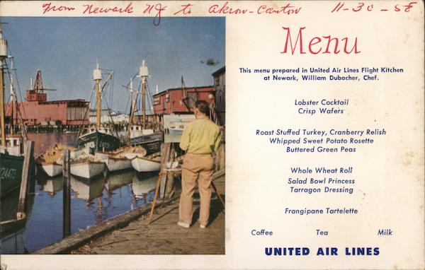 United Airlines Menu Airline Advertising