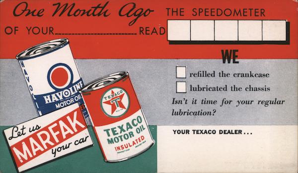 Texaco Motor Oil Advertising