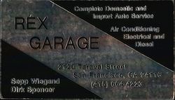 Rex Garage Business Card