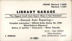 Library Garage Business Card