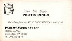 Paul Weavers Garage Business Card