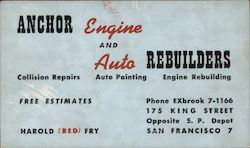 Anchor Engine and Auto Rebuilders Business Card