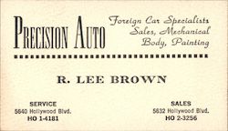 Precision Auto Los Angeles, CA Business Card Business Card Business Card