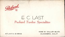 Packard Twelve Specialties Business Card