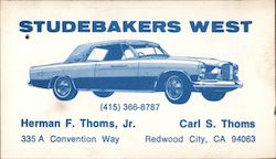 Studebaker West Redwood City, CA Business Card Business Card Business Card