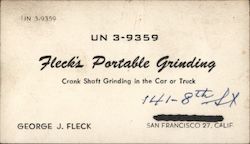 Fleck's Portable Grinding Business Card