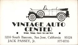Vintage Auto Center San Jose, CA Business Card Business Card Business Card