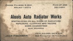 Alouis Auto Radiator Works Business Card
