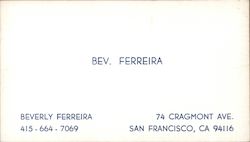 Calling Card for Bev Ferreira Business Card