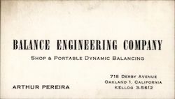 Balance Engineering Company Business Card