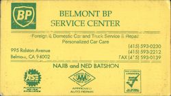 Belmont BO Service Center California Business Card Business Card Business Card