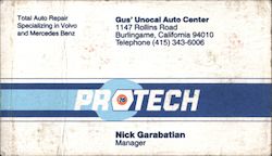 Gus' Unocal Auto Center Business Card