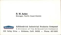B.F. Goodrich R. W. Auten Business Card