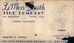 Le Moss Smith Tire Company Business Card