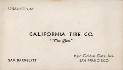 California Tire Co. Business Card