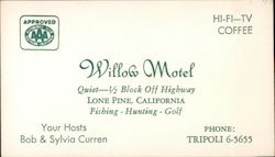 Willow Motel Business Card