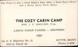 The Cozy Cabin Camp Business Card