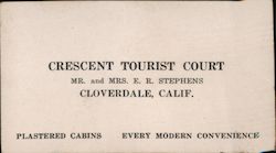 Crescent Tourist Court Cloverdale, CA Business Card Business Card Business Card