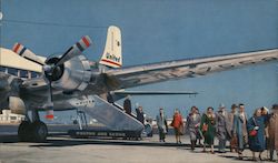 Passengers unloading from a United Air Lines Jet Postcard