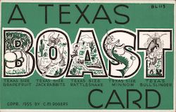 A Texas Boast Card - BIGGEST BESTEST MOSTEST of EVERYTHING Postcard