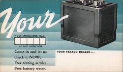 Texaco Dealer Free Battery Test Postcard