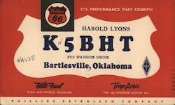 Harold Lyons K5BHT Bartlesville, OK Postcard Postcard Postcard