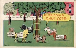 IF WE COULD ONLY VOTE ANIMAL COMIC PROTECTED TREE Postcard