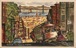 Atop Nob Hill by Ted Lewy Postcard