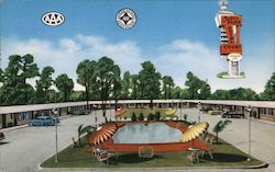 Cedar Park Hotel Court Postcard