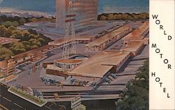 World Motor Hotel Postcard