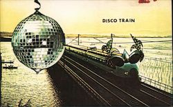 Disco Train Xerox Art Postcard Postcard Postcard